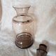 Vintage port service in smoked glass, silver décor with orange fillet