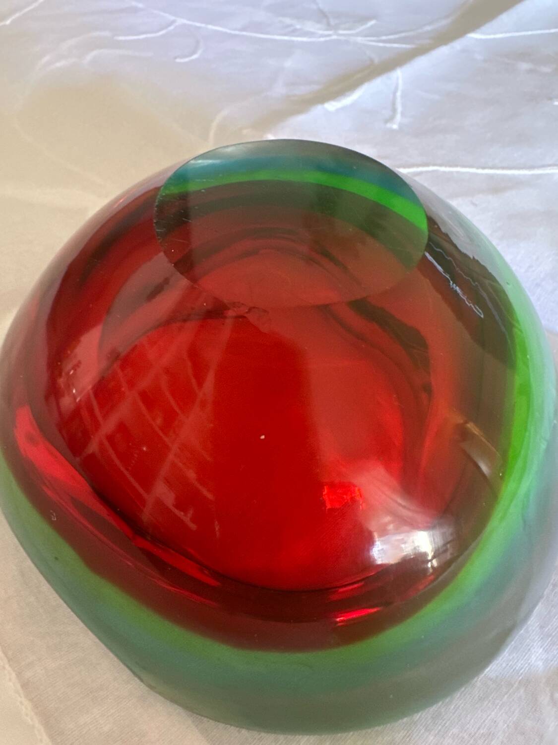Ashtray glass "Sommerso" Flavio Poli Murano Vintage 1