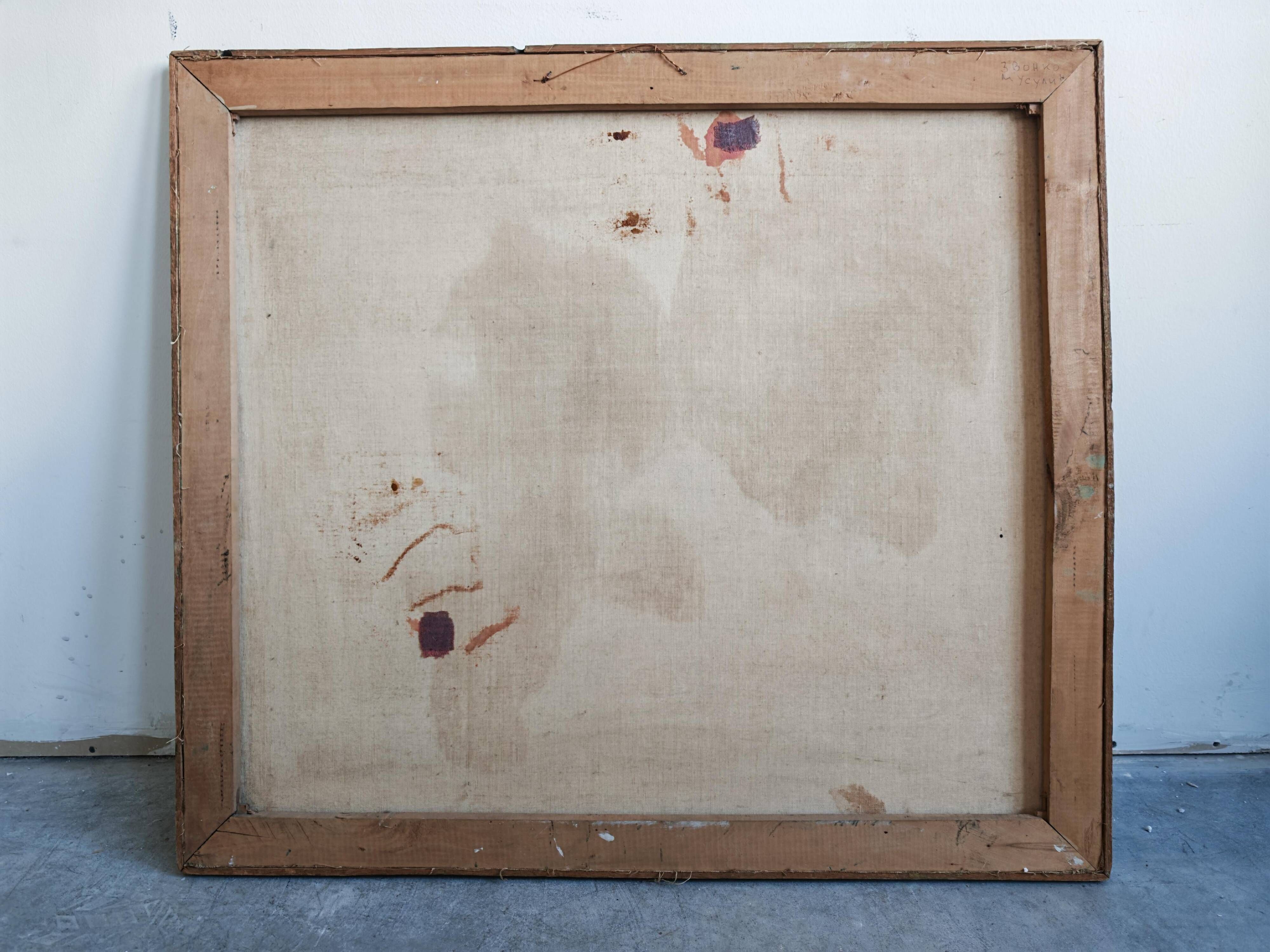 Abstract modernist oil painting by Zvonko Musulin 1974
