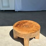 Quadripod coffee table in solid wood monoxyl natural color (dark)