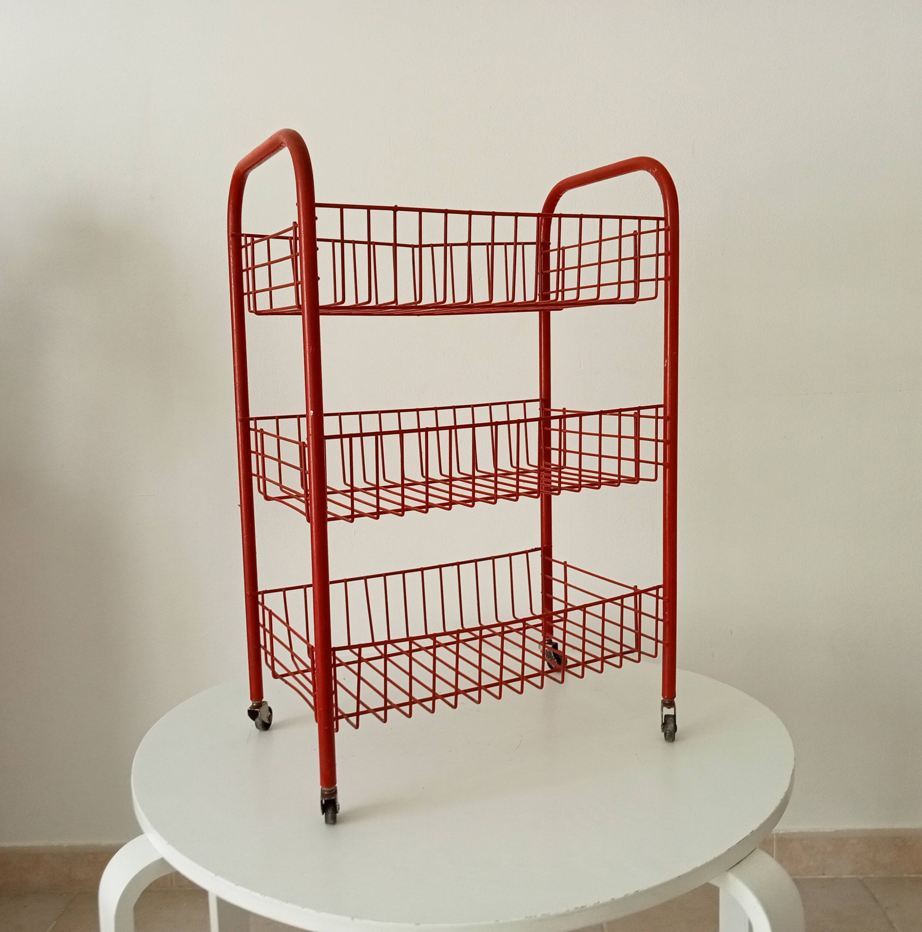 Vintage rolling dessert trolley