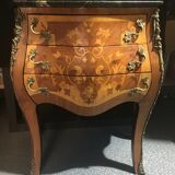 Curved commodus, tomb, Louis XV style, in marquetry, 3 drawers
