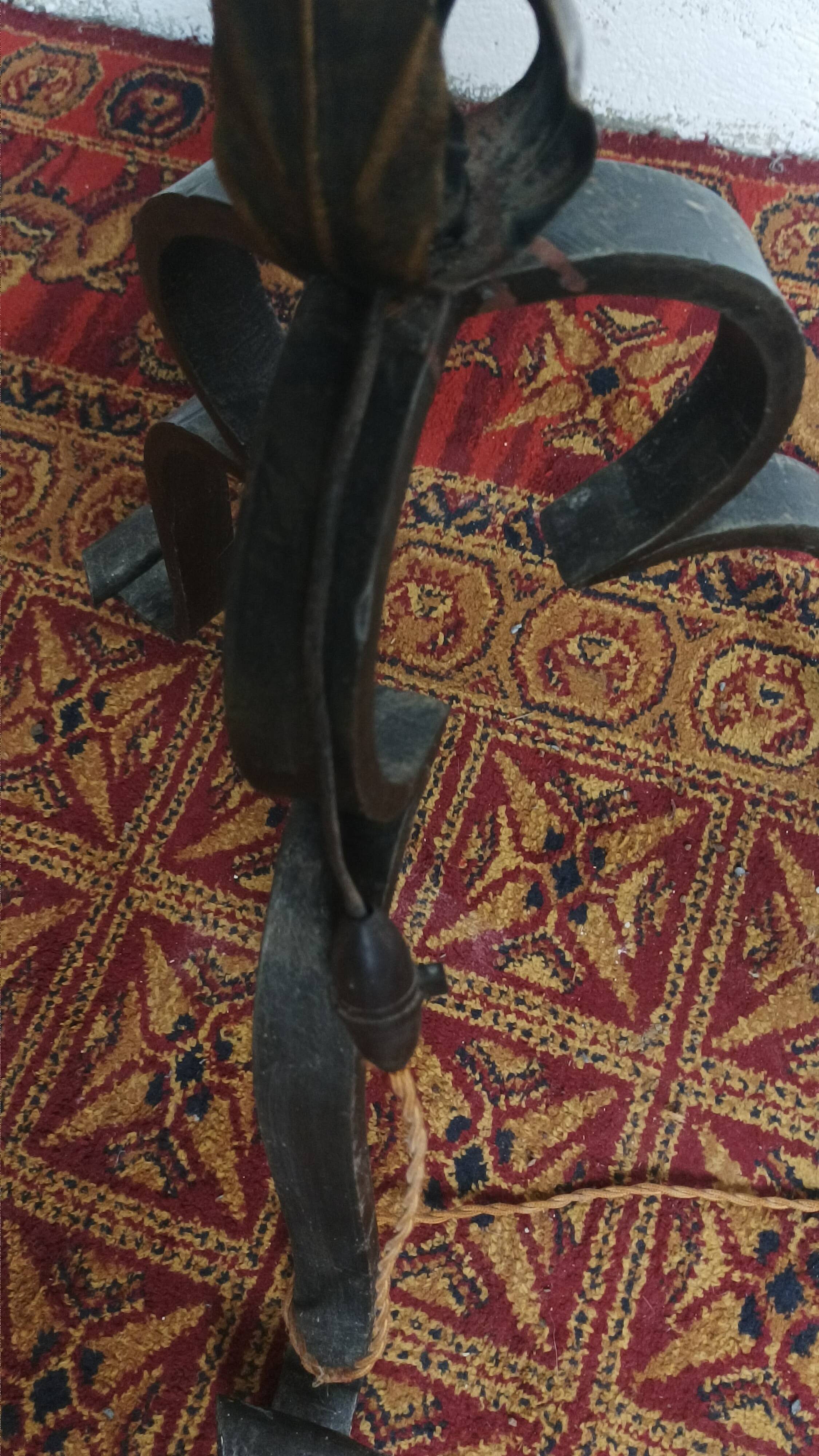 Wrought iron floor lamp with 5 light arms, 1940