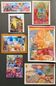 Set of 7 watercolor paintings signed B. Lévêque Burgundy Brittany