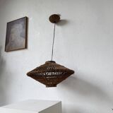 60s Ufo pendant light in Italian wicker