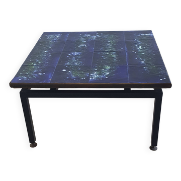 Ceramic and wrought iron coffee table