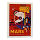 Impression lithographique affiche de la planete mars