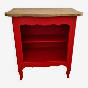 Bedside table pimped out in poppy red