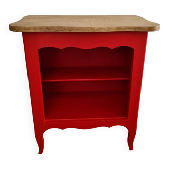 Bedside table pimped out in poppy red