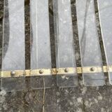 4 folding chairs garden style gilded metal structure and plexiglass slats