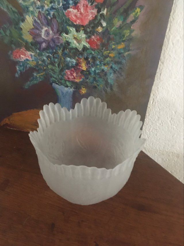 Moulded glass flower