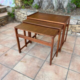Danish teak nesting tables from Java, 1960s