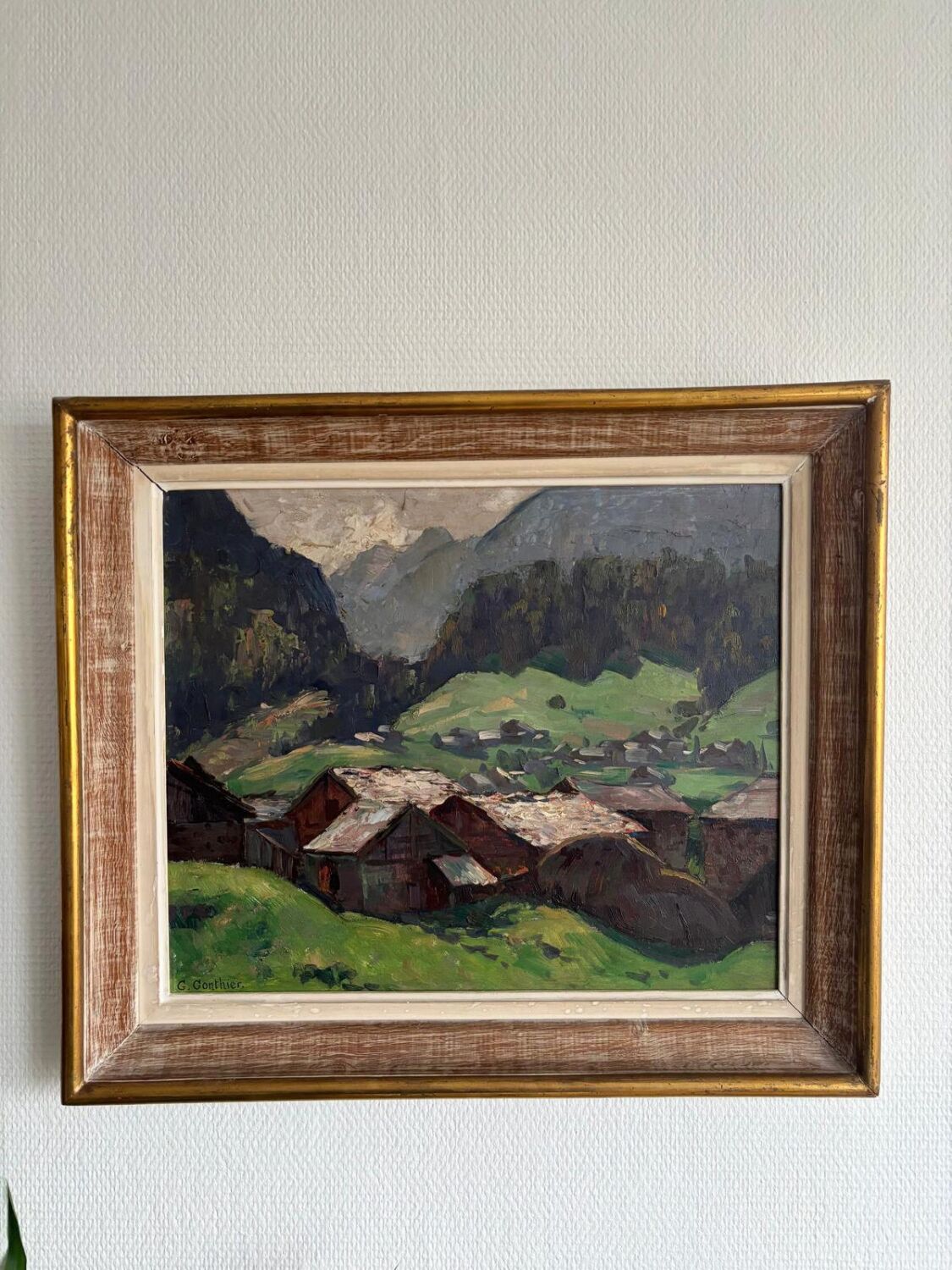 Oil on wood, Village of the Vosges - Georges GONTHIER (1886-1969)