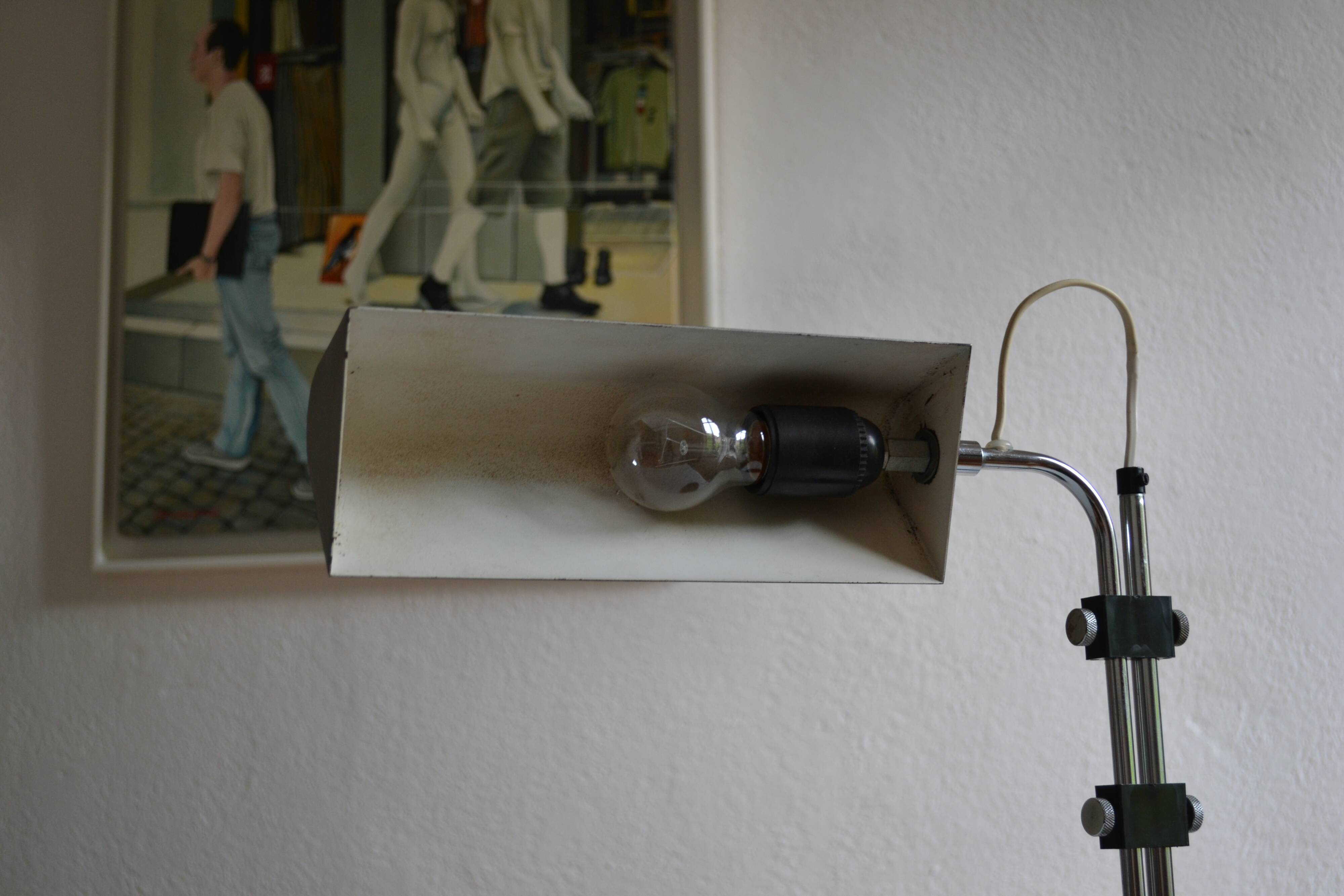 Vintage black modernist table lamp 50 1950 Bauhaus