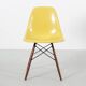 Set of 4 DSW chairs by Charles Eames - yellow fibreglass edition by Herman.