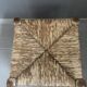 Wooden stool with straw seat