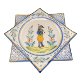 HR Quimper plate Breton décor
