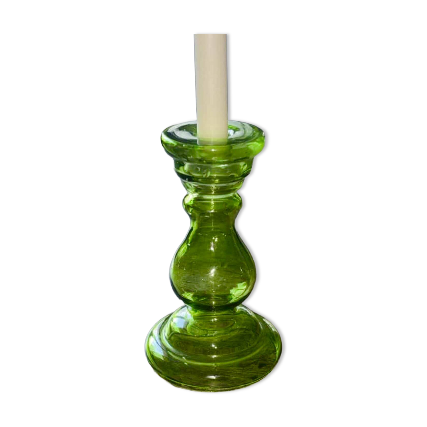 Coloured glass candlestick 60s / 70s