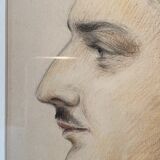 Old painting, portrait of a dandy, signed and dated 1927