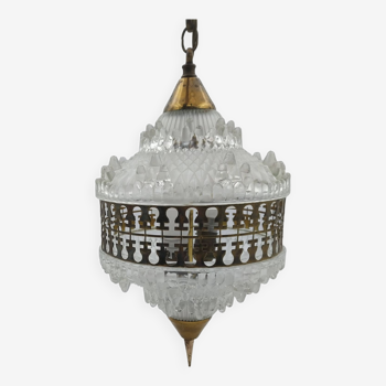 Ezan art deco style glass and brass pendant chandelier