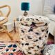 Vintage pile storage pouf 70s