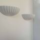 Paire d'applique vintage coquillages, porcelaine blanche, France 1970