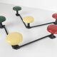 Pair of coatrack three 3 patères
