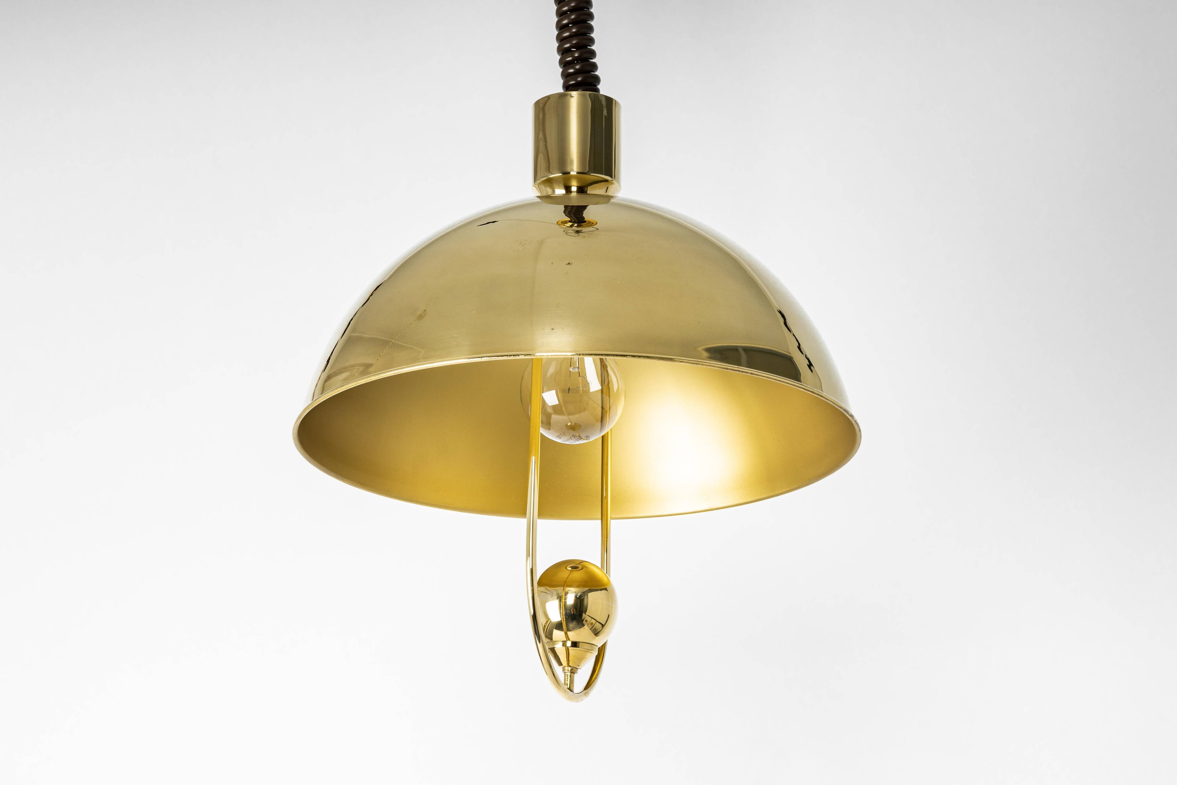 Small dome pendant in brass by Florian Schulz, Germany.