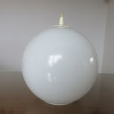 Suspension ball in white opaline 70s
