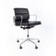 Charles & Ray Eames EA217 Office Chair in Chrome and Black leather, Vitra
