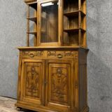 Renaissance style silver cabinet library in carved walnut circa 1850