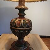 Vintage 1960s Venetian lamp – wooden base – Total height: 1.00 m