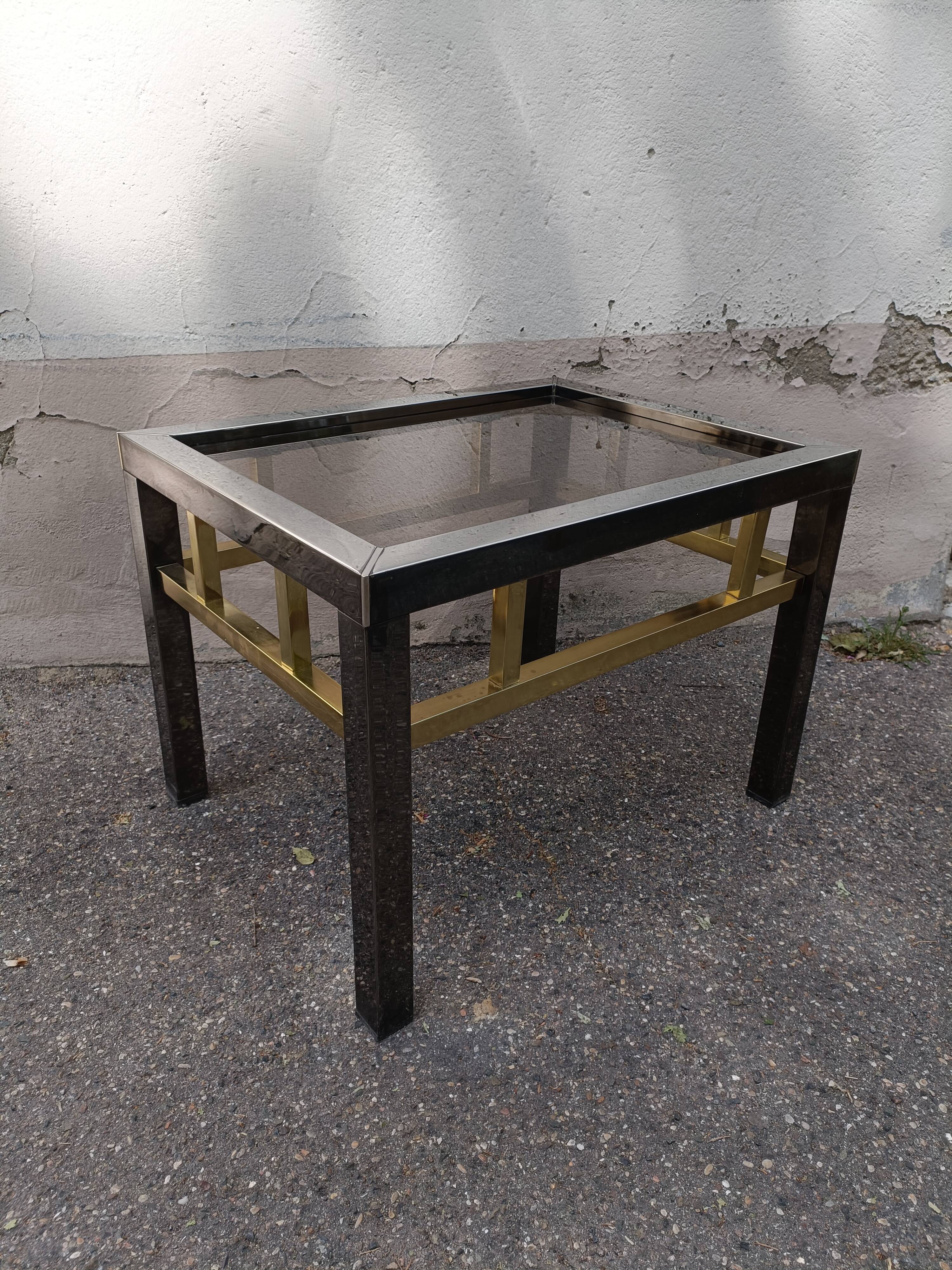 Table basse 80' chrome laiton vintage