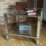 Coffee table beveled glass Pierre Vandel 70s