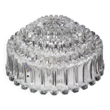 Round textured glass ceiling light by Limburg, Germany, 1970s.