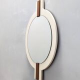 Postmodern Ivory Lacquered Walnut Wall Mirror and Console Table, Italy