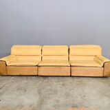 Bogo sofa in leather and suede, by Carlo Bartoli for Rossi di Albizzate