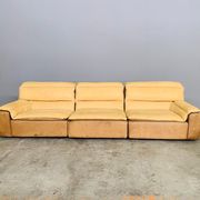 Bogo sofa in leather and suede, by Carlo Bartoli for Rossi di Albizzate