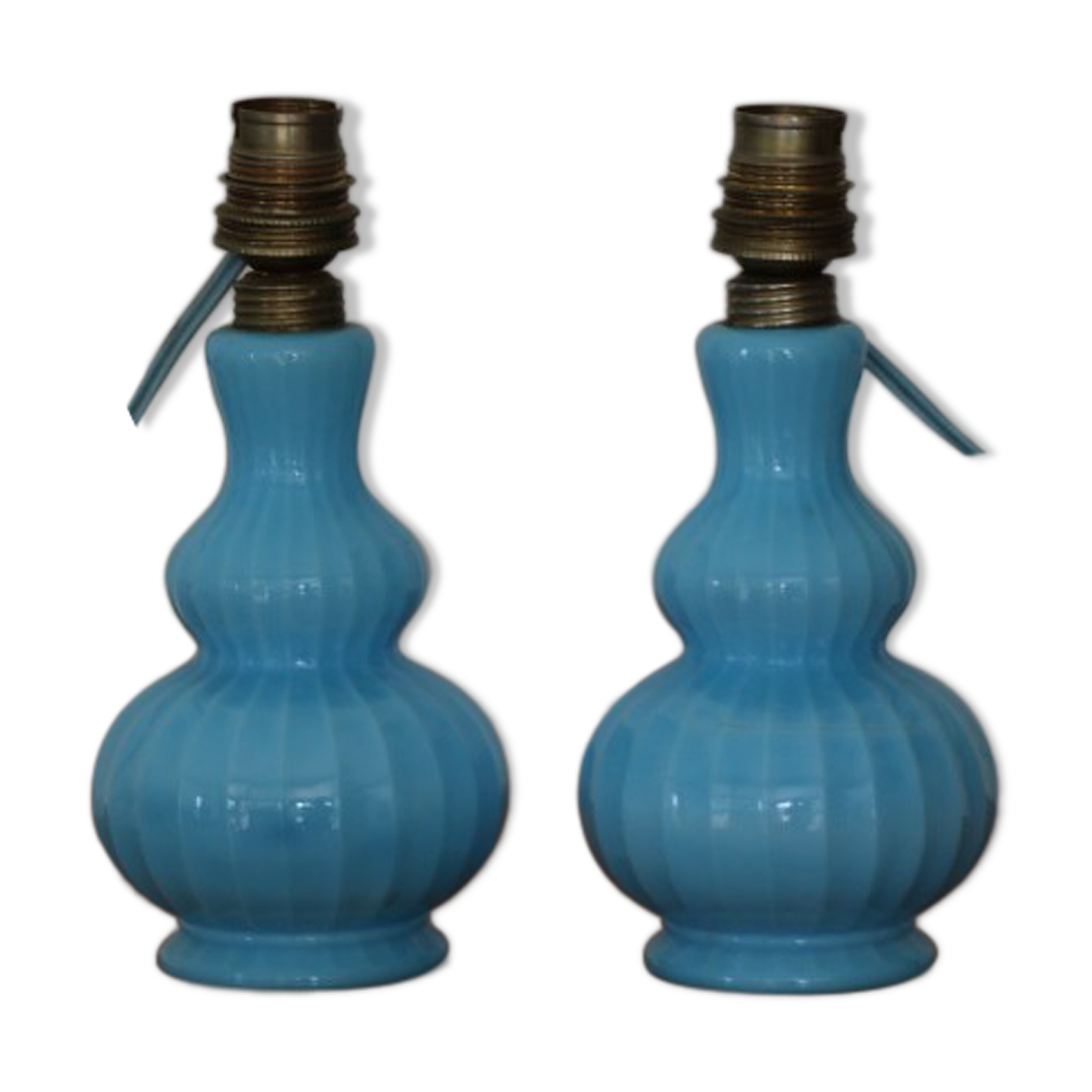 Pair of feet of lamps opaline Chattard
