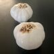 1 salt shaker and 1 pepper white garlic shape