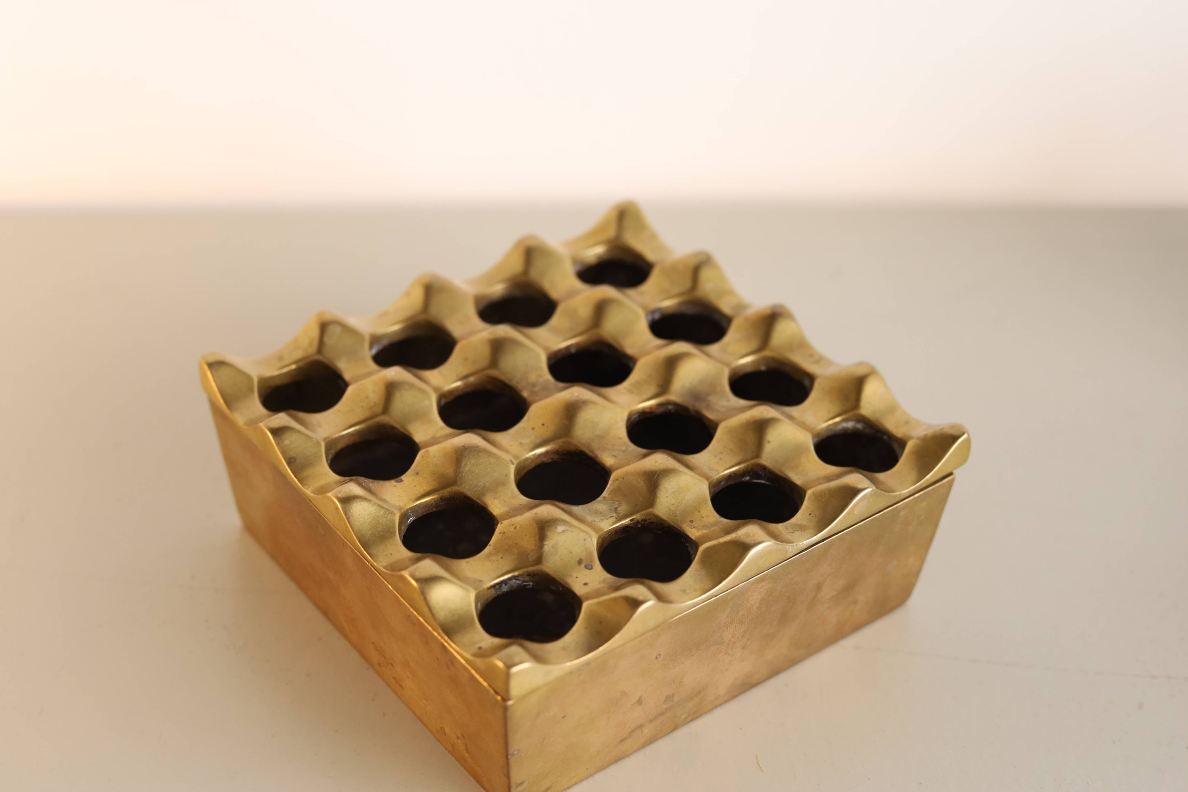 Vintage solid brass ashtray by Holger BACKSTROM and Bo LJUNGBEG