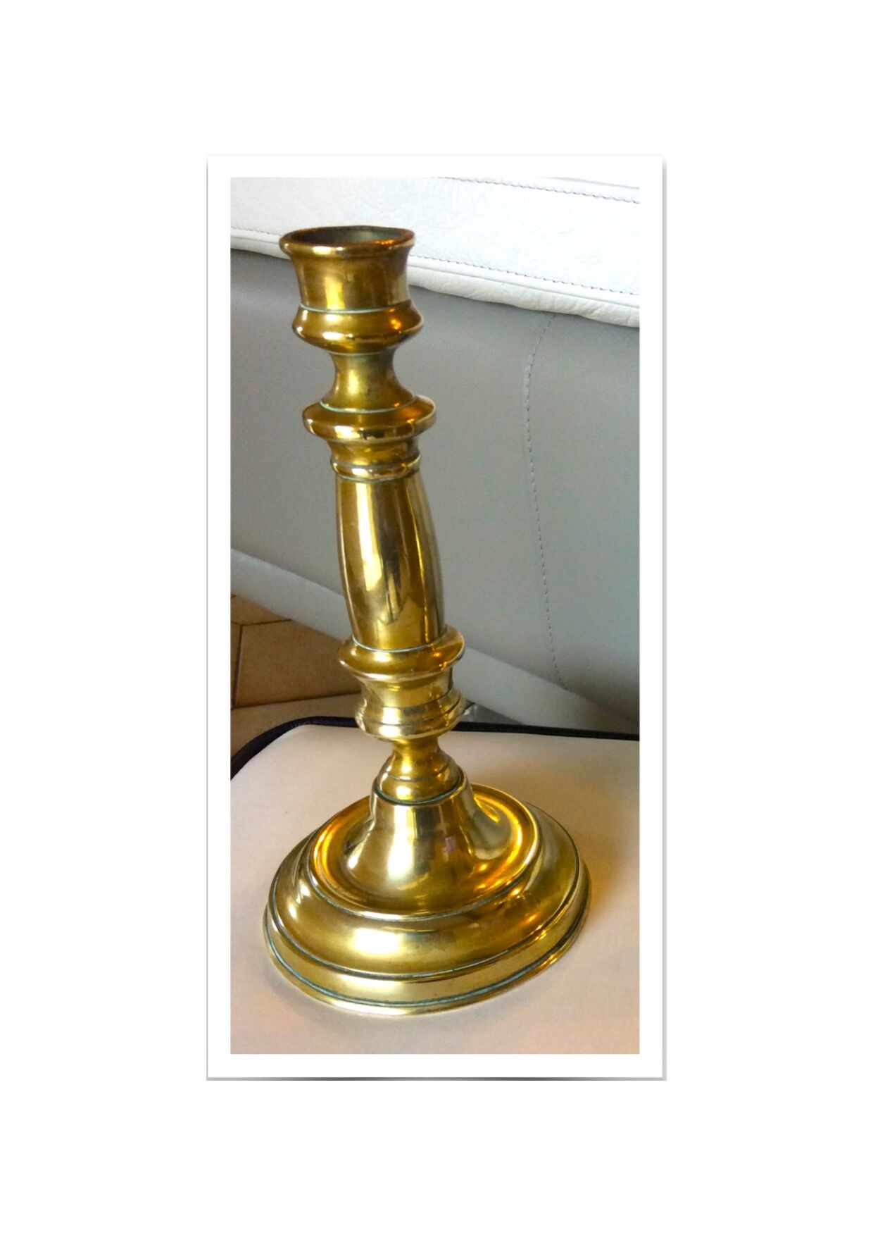 Solid brass candle holder
