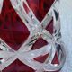 Antique bohemian crystal vase from the mid-20th century in bacara style.