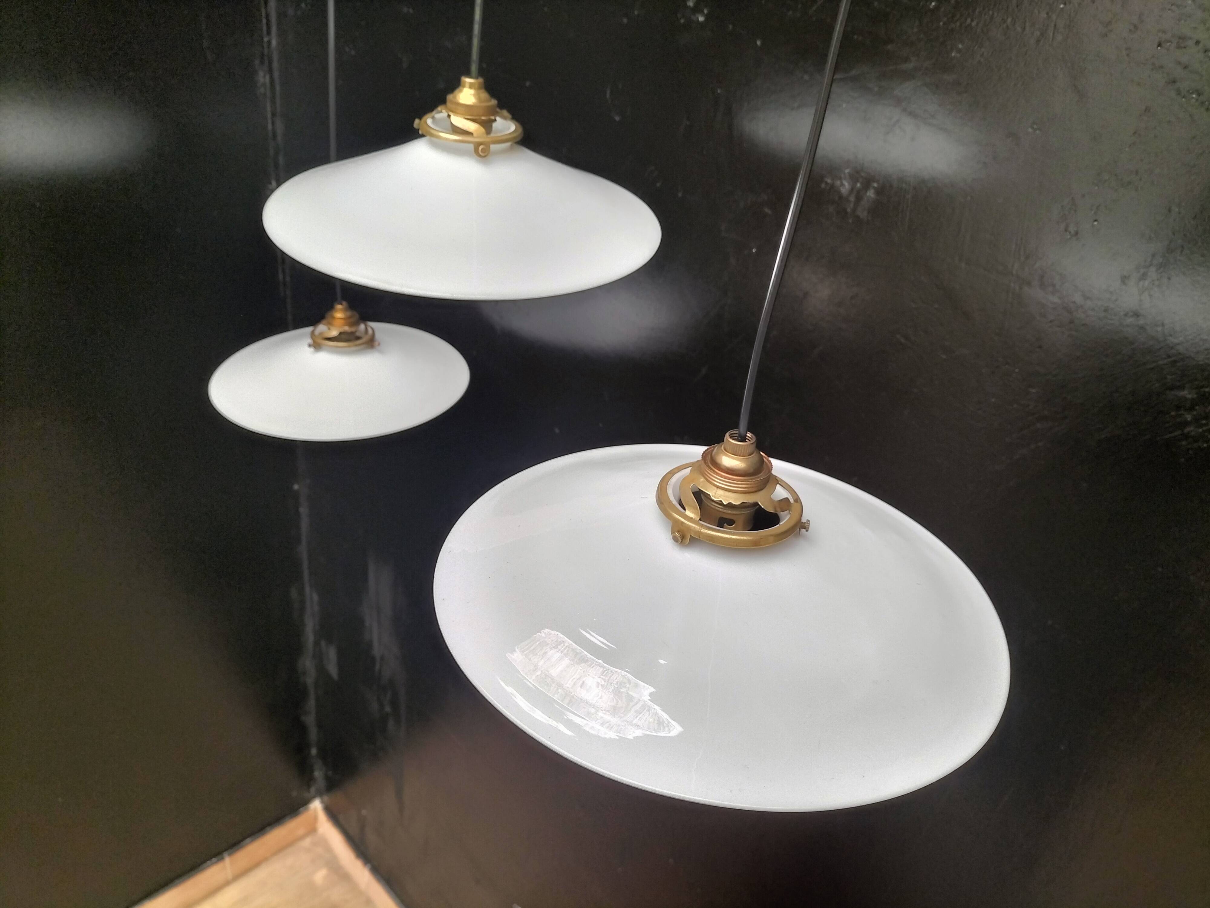 Opaline pendant lights
