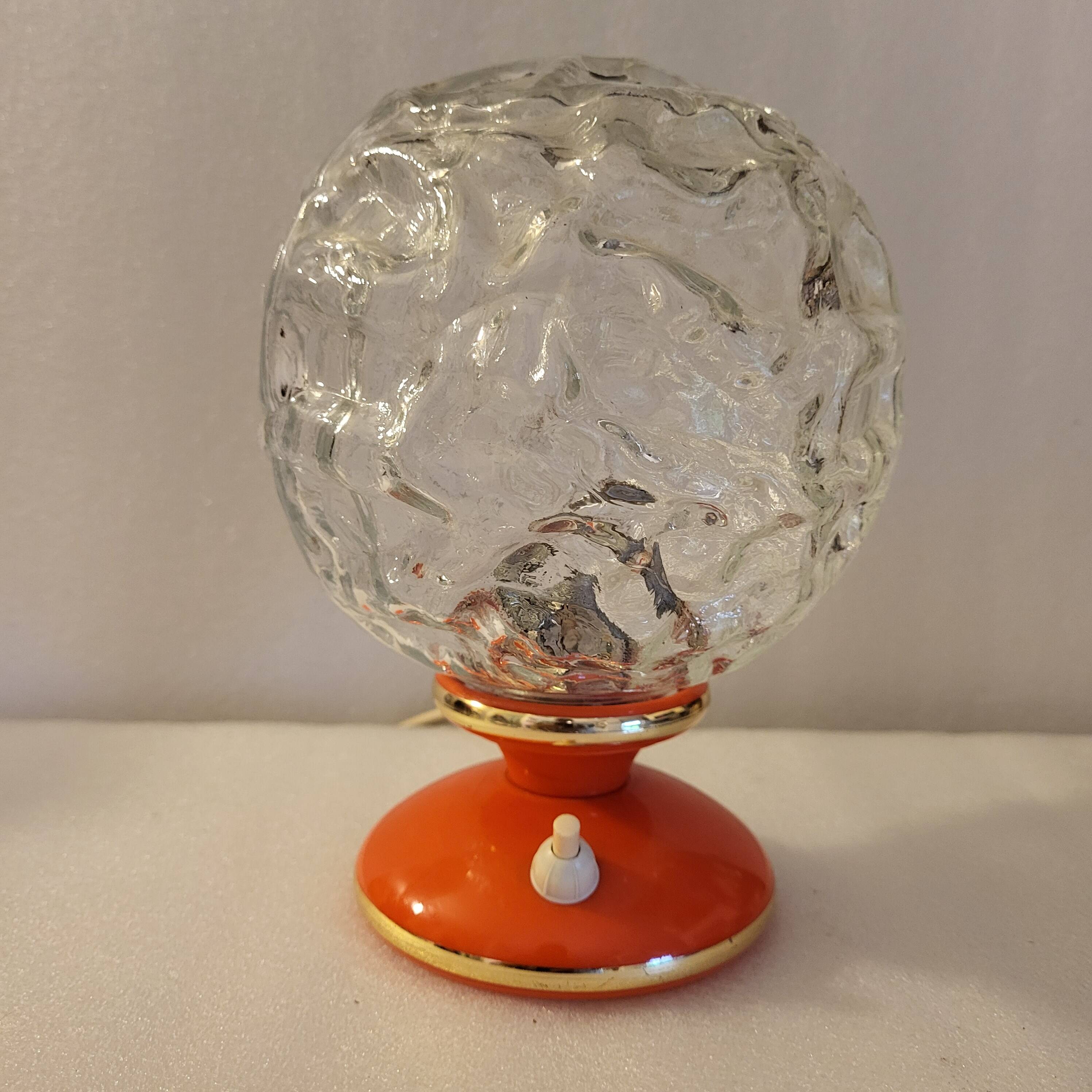 Lampe globe orange, space âge, Allemagne, 1960-70