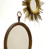 Miroirs rond doré et miroir soleil doré vintage
