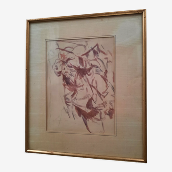 Gold frame and drawing