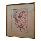 Gold frame and drawing