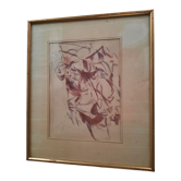 Gold frame and drawing