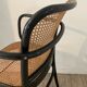Canned bistro armchair and curved wood from the 60s